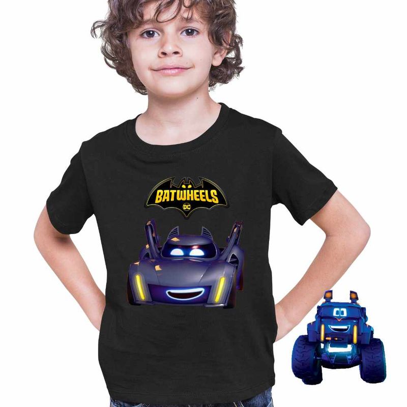 Fashion, accesorii si bijuterii - Copii - Imbracaminte copii - Tricouri copii - Tricou Copii Baieti Batwheels Batmobil Bam Batman Batroti Masini, negru, marime L Copii - Infinity.ro