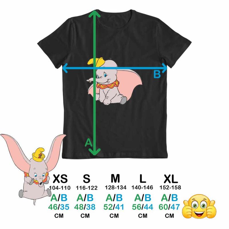 Fashion, accesorii si bijuterii - Copii - Imbracaminte copii - Tricouri copii - Tricou Copii Fete Dumbo Elefant Circ Zburator Urechi Mari, negru, marime S Copii - Infinity.ro