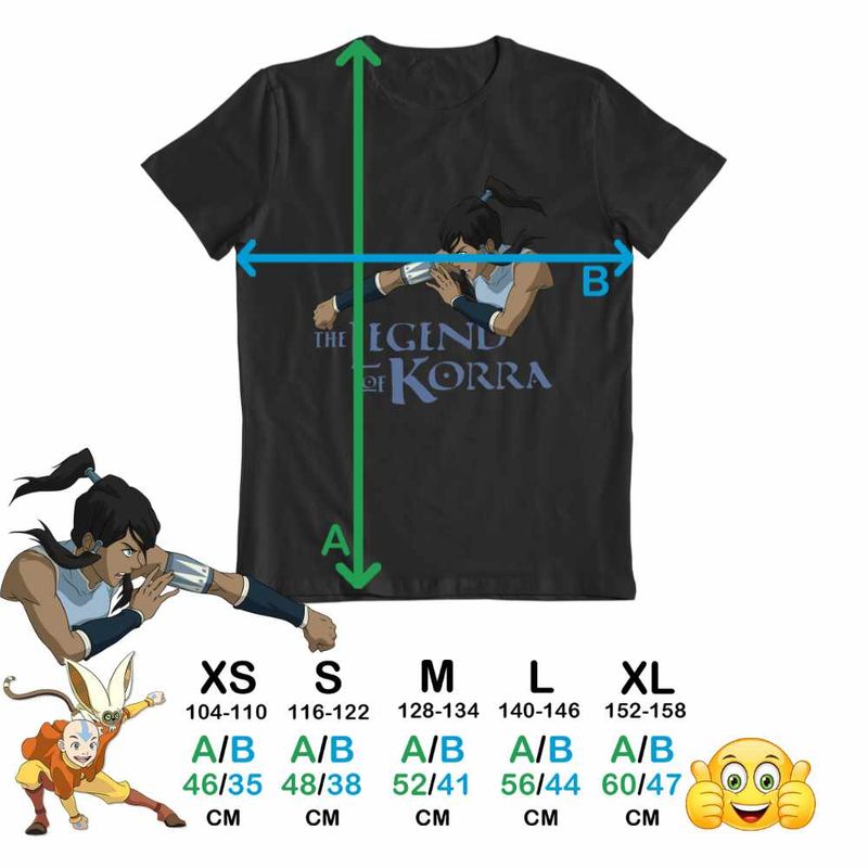 Fashion, accesorii si bijuterii - Copii - Imbracaminte copii - Tricouri copii - Tricou Copii Baieti Avatar Legenda lui Korra Airbender Anime, negru, marime XS Copii - Infinity.ro