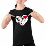 Fashion, accesorii si bijuterii - Copii - Imbracaminte copii - Tricouri copii - Tricou Copii Fete 101 Dalmatieni Pongo Perdita Love Catei, negru, marime M Copii - Infinity.ro