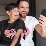 Fashion, accesorii si bijuterii - Copii - Imbracaminte copii - Tricouri copii - Tricou Copii Baieti Aladdin Jasmine Valentines Day Love Dragobete Cuplu, alb, marime XL Copii - Infinity.ro