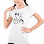 Fashion, accesorii si bijuterii - Copii - Imbracaminte copii - Tricouri copii - Tricou Copii Fete 101 Dalmatieni Pongo Perdita Aventuri, alb, marime M Copii - Infinity.ro