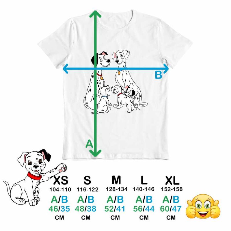 Fashion, accesorii si bijuterii - Copii - Imbracaminte copii - Tricouri copii - Tricou Copii Fete 101 Dalmatieni Pongo Perdita Aventuri, alb, marime M Copii - Infinity.ro