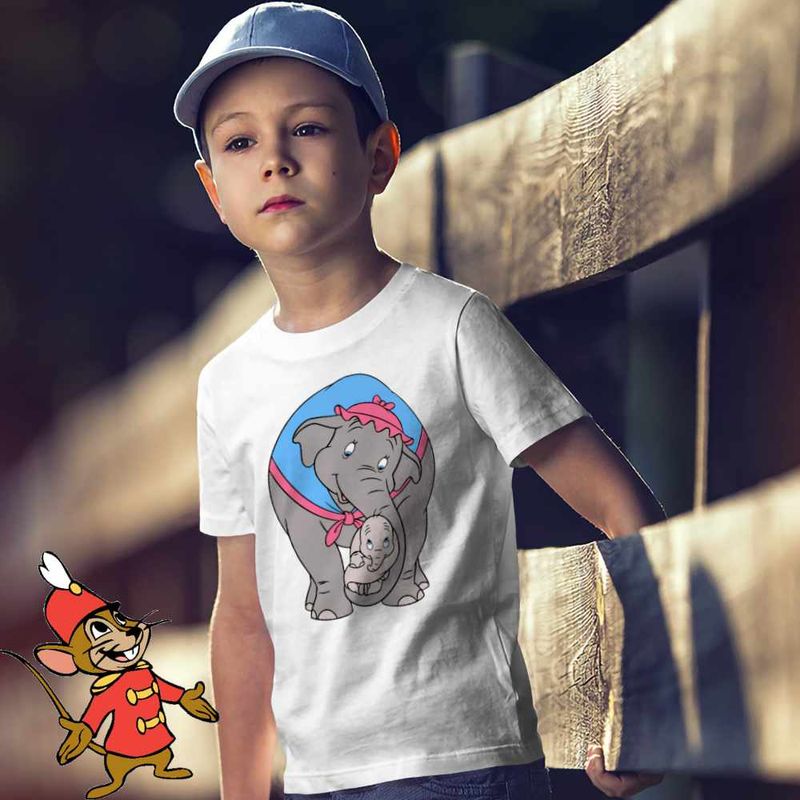 Fashion, accesorii si bijuterii - Copii - Imbracaminte copii - Tricouri copii - Tricou Copii Baieti Dumbo Mama Jumbo Circ Clovn, alb, marime S Copii - Infinity.ro