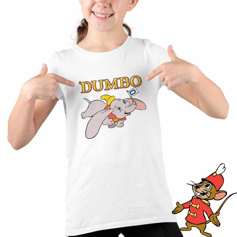 Fashion, accesorii si bijuterii - Copii - Imbracaminte copii - Tricouri copii - Tricou Copii Fete Dumbo Elefantel Zburator Circ, alb, marime XL Copii - Infinity.ro