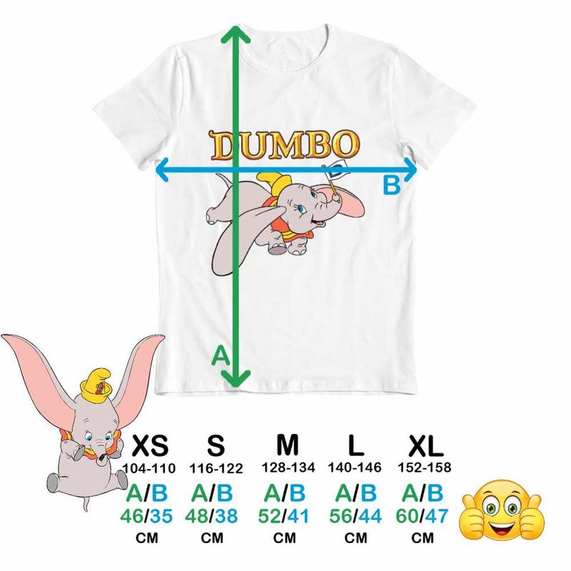Fashion, accesorii si bijuterii - Copii - Imbracaminte copii - Tricouri copii - Tricou Copii Fete Dumbo Elefantel Zburator Circ, alb, marime XL Copii - Infinity.ro