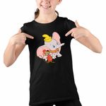 Fashion, accesorii si bijuterii - Copii - Imbracaminte copii - Tricouri copii - Tricou Copii Fete Dumbo Timothy Soricel Elefant Circ, negru, marime M Copii - Infinity.ro