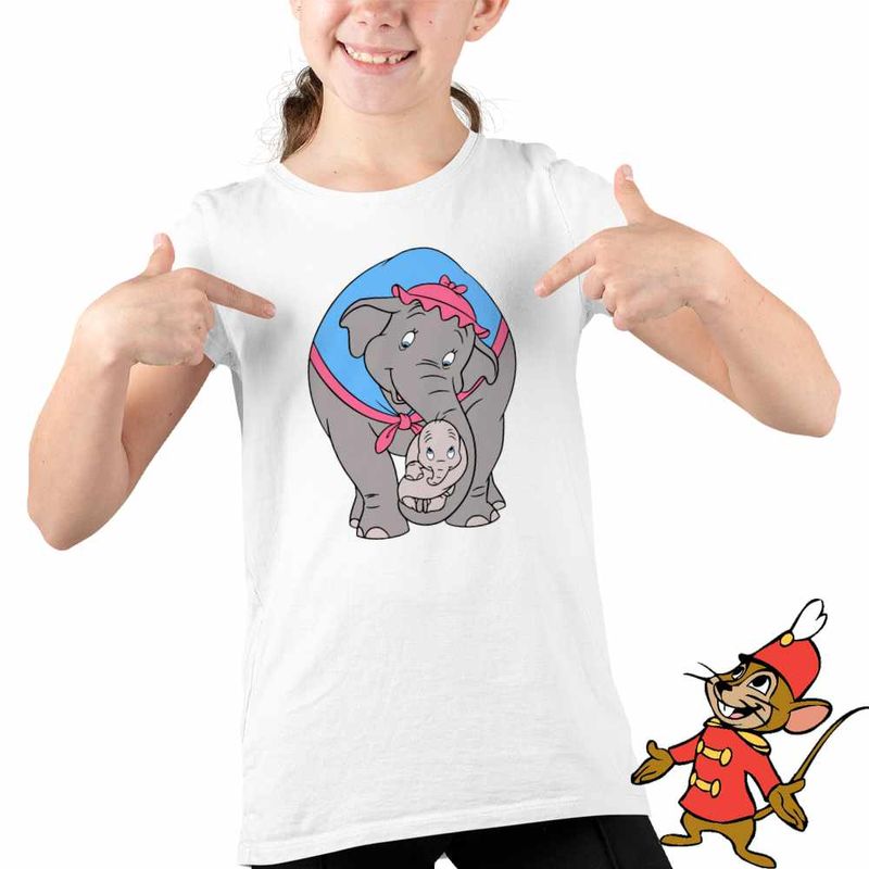 Fashion, accesorii si bijuterii - Copii - Imbracaminte copii - Tricouri copii - Tricou Copii Fete Dumbo Mama Jumbo Circ Clovn, alb, marime XS Copii - Infinity.ro