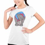 Fashion, accesorii si bijuterii - Copii - Imbracaminte copii - Tricouri copii - Tricou Copii Fete Dumbo Mama Jumbo Circ Clovn, alb, marime XS Copii - Infinity.ro