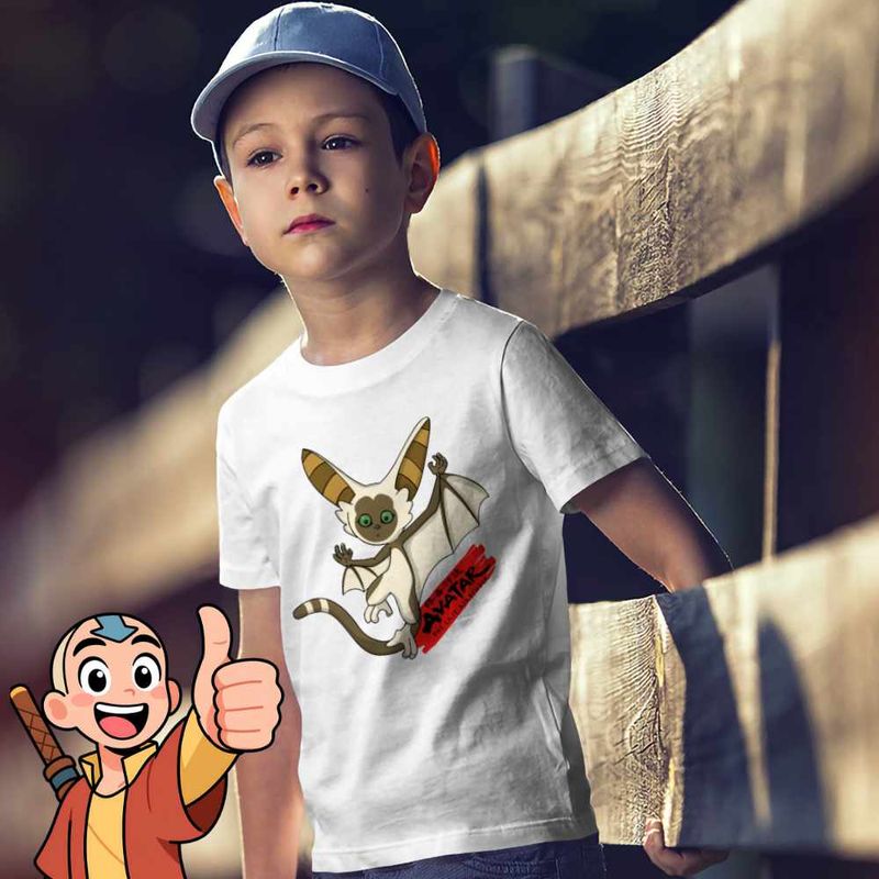 Fashion, accesorii si bijuterii - Copii - Imbracaminte copii - Tricouri copii - Tricou Copii Baieti Avatar Momo Last Airbender Maestru al Aerului, alb, marime XL Copii - Infinity.ro