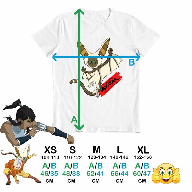 Fashion, accesorii si bijuterii - Copii - Imbracaminte copii - Tricouri copii - Tricou Copii Baieti Avatar Momo Last Airbender Maestru al Aerului, alb, marime XL Copii - Infinity.ro