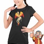 Fashion, accesorii si bijuterii - Copii - Imbracaminte copii - Tricouri copii - Tricou Copii Fete Avatar Dragon Phoenix Korra Airbender, negru, marime S Copii - Infinity.ro
