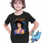 Fashion, accesorii si bijuterii - Copii - Imbracaminte copii - Tricouri copii - Tricou Copii Baieti Aladdin Lampa Fermecata Ali Baba Aladin, negru, marime L Copii - Infinity.ro