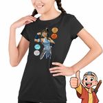 Fashion, accesorii si bijuterii - Copii - Imbracaminte copii - Tricouri copii - Tricou Copii Fete Avatar Legenda lui Korra Cele 4 Elemente, negru, marime M Copii - Infinity.ro