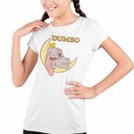 Fashion, accesorii si bijuterii - Copii - Imbracaminte copii - Tricouri copii - Tricou Copii Fete Dumbo Luna Somn Usor Elefant Circ, alb, marime XS Copii - Infinity.ro