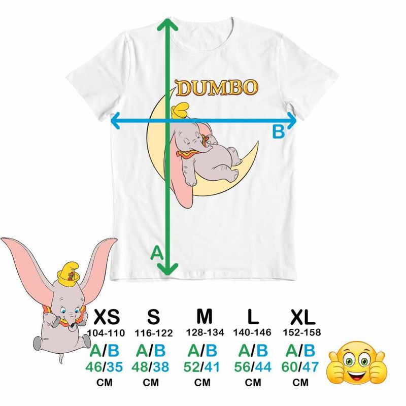 Fashion, accesorii si bijuterii - Copii - Imbracaminte copii - Tricouri copii - Tricou Copii Fete Dumbo Luna Somn Usor Elefant Circ, alb, marime XS Copii - Infinity.ro