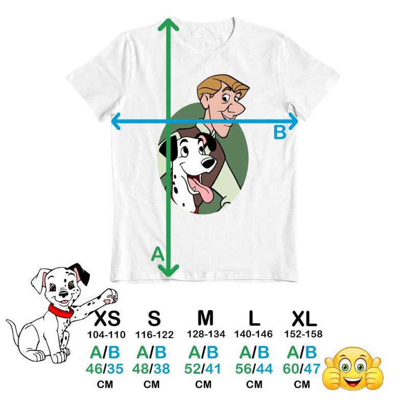 Fashion, accesorii si bijuterii - Copii - Imbracaminte copii - Tricouri copii - Tricou Copii Baieti 101 Dalmatieni Roger Pongo Catel Dalmatian, alb, marime XS Copii - Infinity.ro