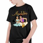 Fashion, accesorii si bijuterii - Copii - Imbracaminte copii - Tricouri copii - Tricou Copii Baieti Aladdin Jasmine Covor Fermecat Printesa, negru, marime XL Copii - Infinity.ro