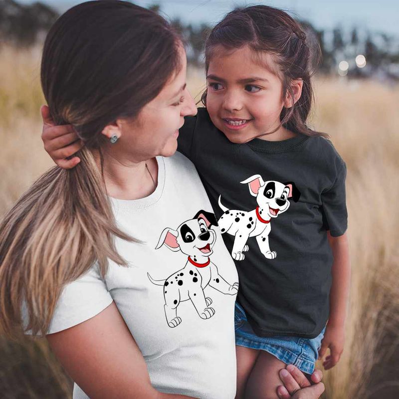 Fashion, accesorii si bijuterii - Copii - Imbracaminte copii - Tricouri copii - Tricou Copii Fete 101 Dalmatieni Patch Catelus Dalmatian, alb, marime M Copii - Infinity.ro