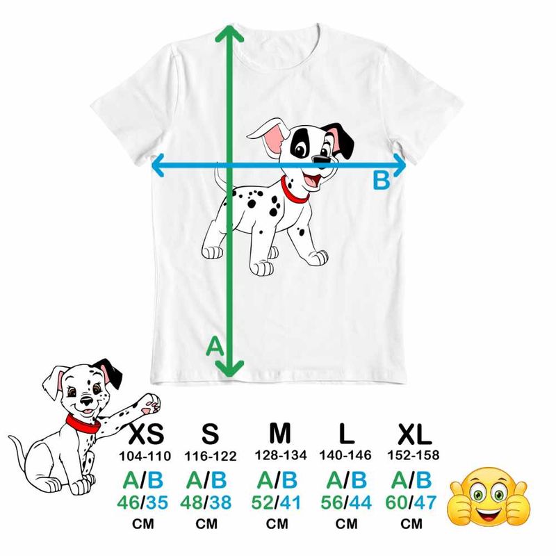 Fashion, accesorii si bijuterii - Copii - Imbracaminte copii - Tricouri copii - Tricou Copii Fete 101 Dalmatieni Patch Catelus Dalmatian, alb, marime M Copii - Infinity.ro