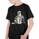 Fashion, accesorii si bijuterii - Copii - Imbracaminte copii - Tricouri copii - Tricou Copii Baieti Avatar Korra Naga Maestru Shaolin, negru, marime XL Copii - Infinity.ro