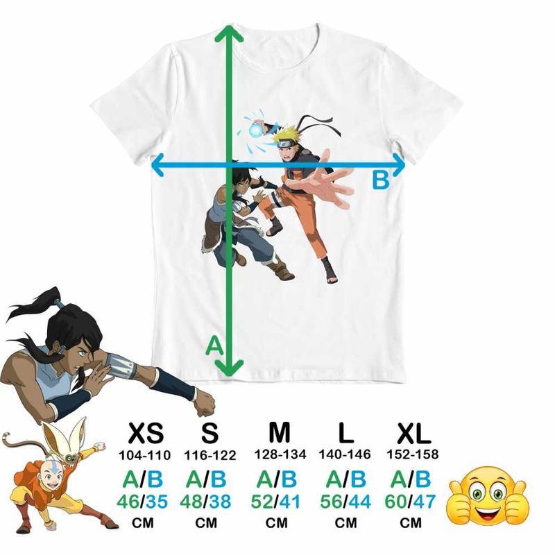 Fashion, accesorii si bijuterii - Copii - Imbracaminte copii - Tricouri copii - Tricou Copii Fete Avatar Korra Naruto Airbender, alb, marime M Copii - Infinity.ro