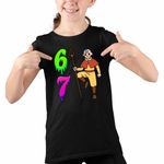 Fashion, accesorii si bijuterii - Copii - Imbracaminte copii - Tricouri copii - Tricou Copii Fete Avatar Six Seven Last Airbender 67 Calugar Shaolin, negru, marime S Copii - Infinity.ro