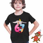 Fashion, accesorii si bijuterii - Copii - Imbracaminte copii - Tricouri copii - Tricou Copii Baieti Dumbo Six Seven Papa Strumf 67 Sase Sapte, negru, marime XS Copii - Infinity.ro