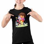 Fashion, accesorii si bijuterii - Copii - Imbracaminte copii - Tricouri copii - Tricou Copii Fete Dora Exploratoarea Looney Tunes Taz Bugs Bunny Sylvester Tweety Baby, negru, marime XL Copii - Infinity.ro