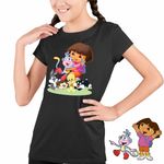Fashion, accesorii si bijuterii - Copii - Imbracaminte copii - Tricouri copii - Tricou Copii Fete Dora Exploratoarea Looney Tunes Taz Bugs Bunny Sylvester Tweety Baby, negru, marime XL Copii - Infinity.ro