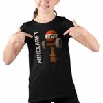 Fashion, accesorii si bijuterii - Copii - Imbracaminte copii - Tricouri copii - Tricou Copii Fete Kendama Minecraft TNT Roblox Skin CoolTrend, negru, marime XS Copii - Infinity.ro