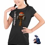 Fashion, accesorii si bijuterii - Copii - Imbracaminte copii - Tricouri copii - Tricou Copii Fete Kendama Minecraft TNT Roblox Skin CoolTrend, negru, marime XS Copii - Infinity.ro
