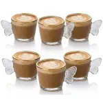 Casa si Gradina - Bucatarie si vesela - Cani si pahare - Cani si cesti - Set 6 cesti cafea si espresso din sticla texturata cu margine aurie si toarta fluture ABYZ 120ml - Infinity.ro