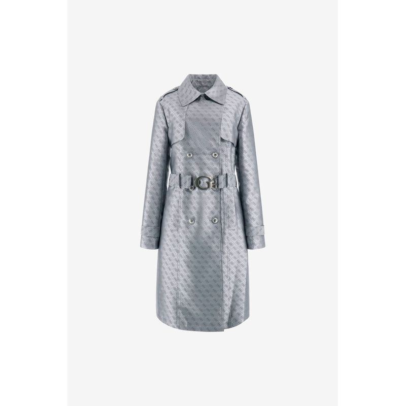 Fashion, accesorii si bijuterii - Femei - Imbracaminte femei - Paltoane si trenciuri femei - Trenci dama cu imprimeu Guess W3YL03 Argintiu M INTL - Infinity.ro