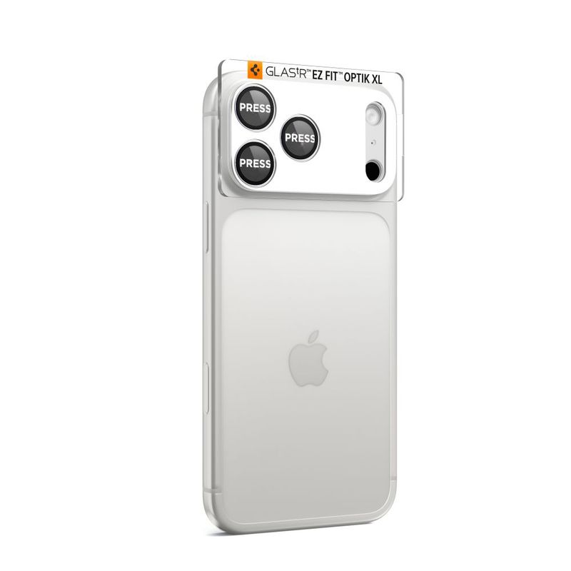 Laptop, Telefoane si Tablete - Telefoane mobile si accesorii - Accesorii Telefoane - Folii protectie telefoane - Folie Camera pentru iPhone 17 Pro - Spigen Glas.tR Optik EZ Fit Pro XL (AGL10647) - Silver - Infinity.ro