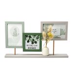 Market - Cadouri - Rame si albume foto - Rama foto decorativa, cu vaza, colaj pentru 3 poze, culoare verde - Infinity.ro