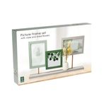 Market - Cadouri - Rame si albume foto - Rama foto decorativa, cu vaza, colaj pentru 3 poze, culoare verde - Infinity.ro