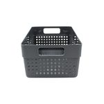 Casa si Gradina - Mobilier - Organizare si depozitare - Cutii depozitare - Cos depozitare plastic perforat 23x15x10 cm Storage Solutions, cu manere, Gri inchis - Infinity.ro