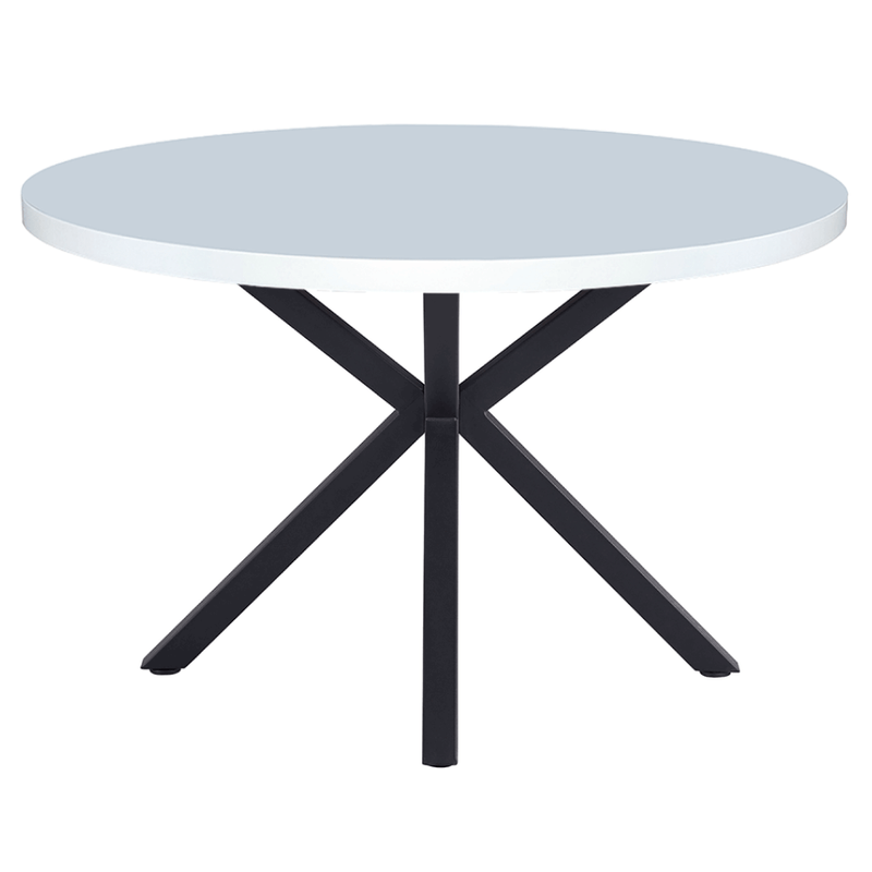 Casa si Gradina - Mobilier - Mese si birouri - Mese bucatarie si dining - Masa de sufragerie, alb mat/ negru, diametru 120 cm, MEDOR - Infinity.ro