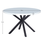 Casa si Gradina - Mobilier - Mese si birouri - Mese bucatarie si dining - Masa de sufragerie, alb mat/ negru, diametru 120 cm, MEDOR - Infinity.ro