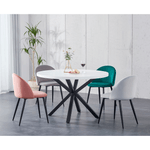 Casa si Gradina - Mobilier - Mese si birouri - Mese bucatarie si dining - Masa de sufragerie, alb mat/ negru, diametru 120 cm, MEDOR - Infinity.ro