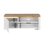 Casa si Gradina - Mobilier - Comode si corpuri - Comode - Masa TV 1D/ 160, alb lucios/ stejar wotan, VILGO - Infinity.ro