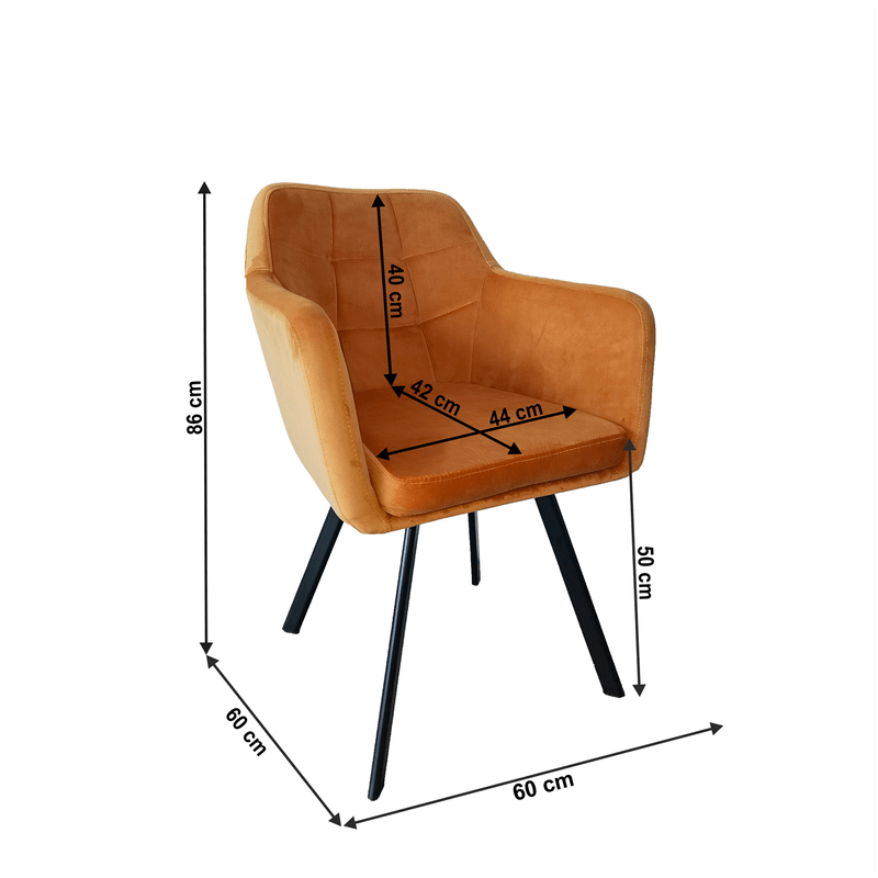 Casa si Gradina - Mobilier - Scaune si fotolii - Scaune - Fotoliu, material de catifea mustar/negru, ZERON NEW - Infinity.ro