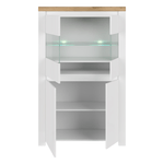 Casa si Gradina - Mobilier - Comode si corpuri - Corpuri bucatarie - Vitrina 2D2W, alb lucios/ stejar wotan, VILGO - Infinity.ro