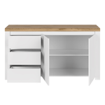 Casa si Gradina - Mobilier - Comode si corpuri - Comode - Comoda 2D3S, alb lucios/ stejar wotan, VILGO - Infinity.ro