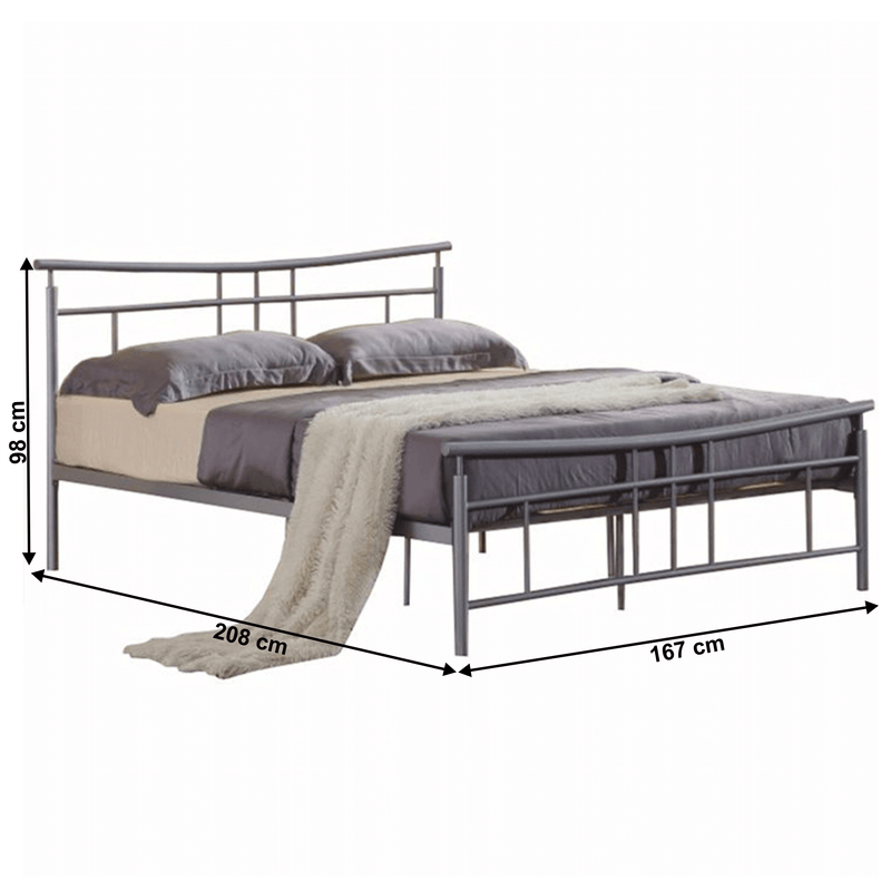 Casa si Gradina - Mobilier - Paturi si accesorii - Paturi - Cadru pat cu somiera, metal argintiu, 160x200, DORADO NEW - Infinity.ro