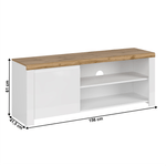 Casa si Gradina - Mobilier - Comode si corpuri - Comode - Masa TV 1D/ 160, alb lucios/ stejar wotan, VILGO - Infinity.ro