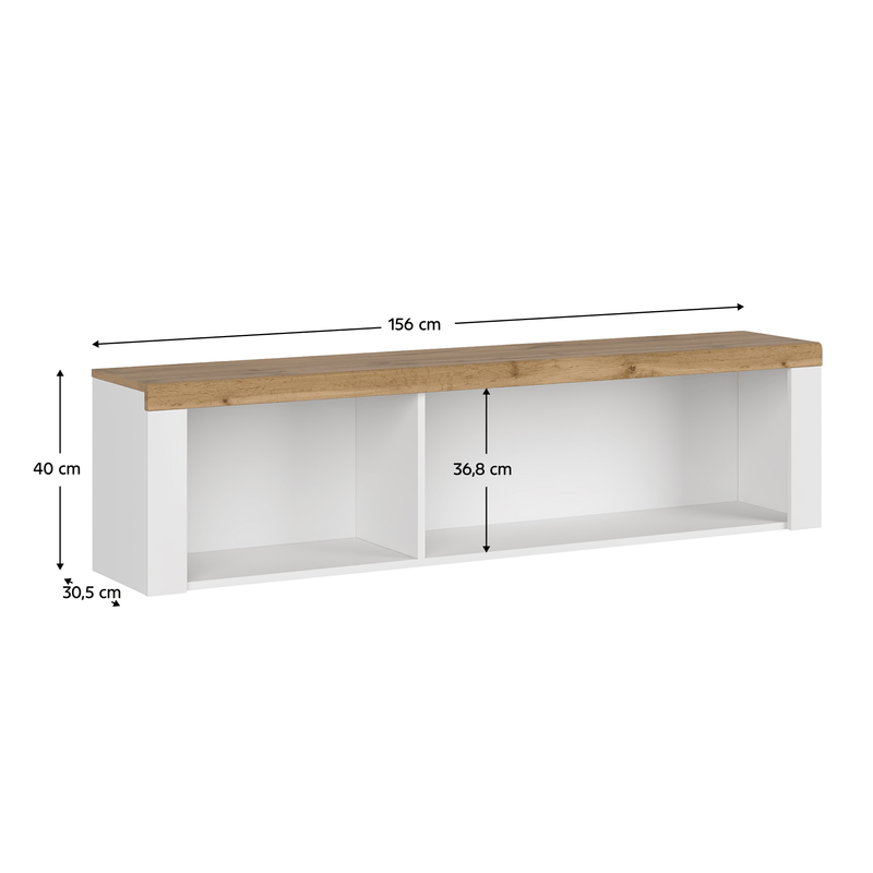 Casa si Gradina - Mobilier - Biblioteci si rafturi - Etajere - Raft suspendat 160, alb/ stejar wotan, VILGO - Infinity.ro