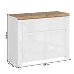 Casa si Gradina - Mobilier - Comode si corpuri - Comode - Comoda 2D1S, alb lucios/ stejar wotan, VILGO - Infinity.ro