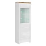 Casa si Gradina - Mobilier - Comode si corpuri - Corpuri bucatarie - Vitrina 1D1W1S, alb lucios/ stejar wotan, VILGO - Infinity.ro